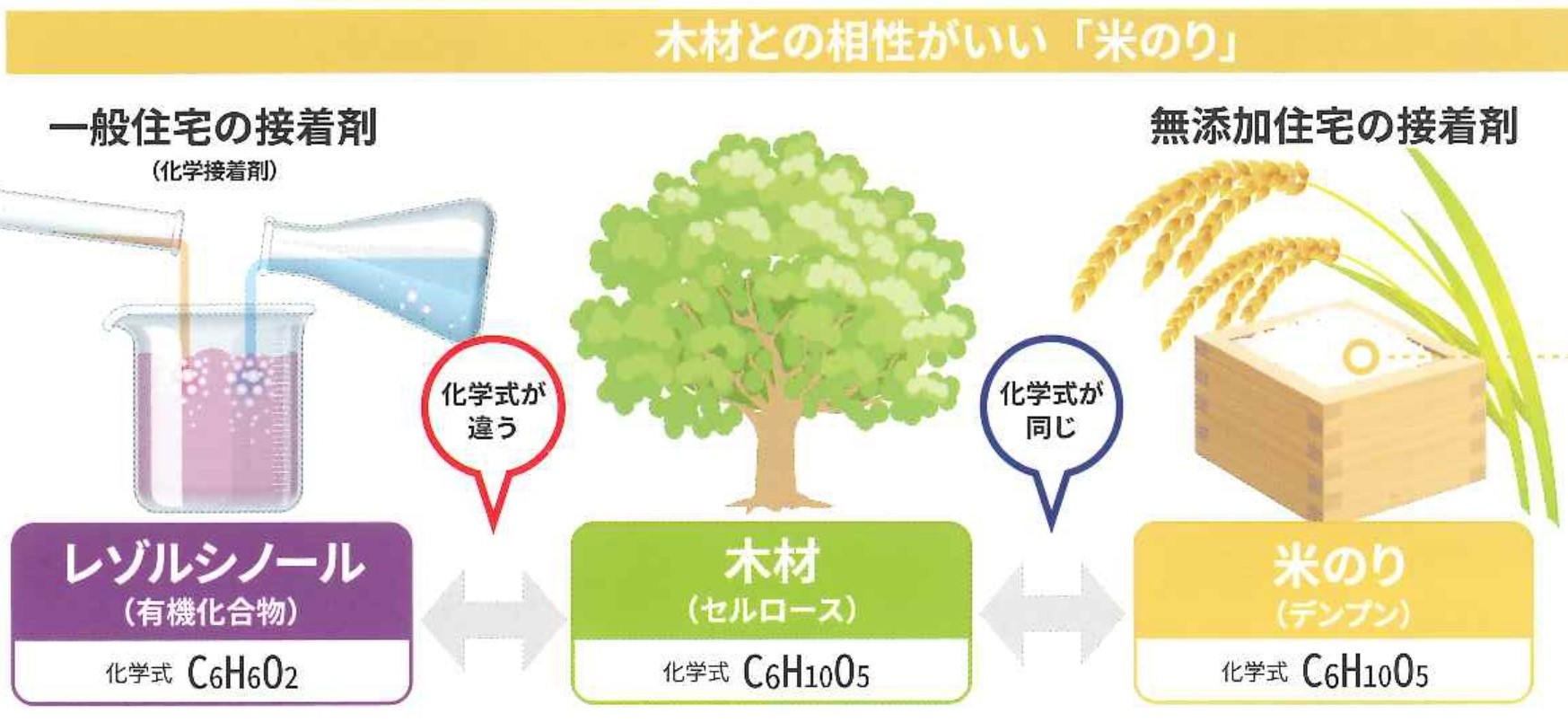 米のりと木の相性